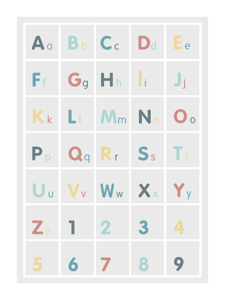 Alphabet Square poster decal - several colours. - Wondermade