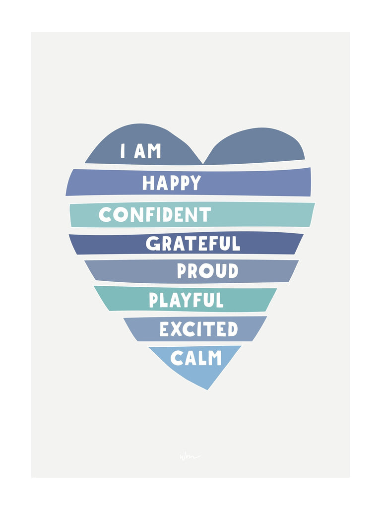 Heart affirmations poster decal - customisable - Wondermade