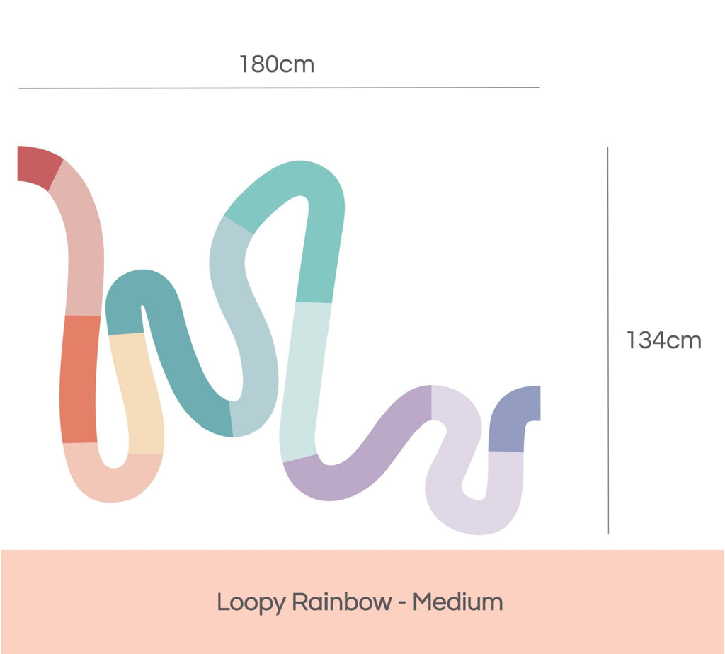 Loopy Rainbow Worm decal pack - several sizes - Wondermade