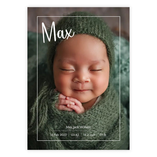 Custom Baby Birth Photo Poster