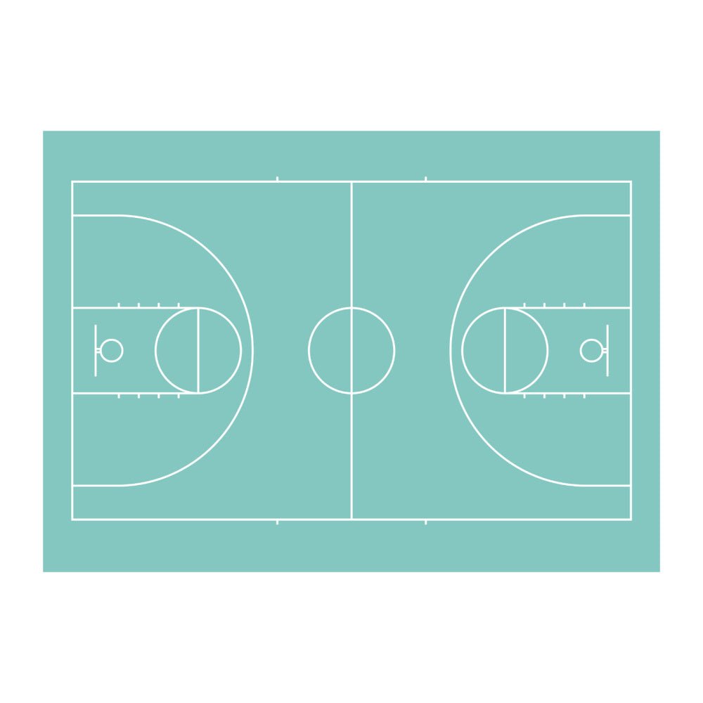 Basketball Court poster decal - Several colours - Wondermade