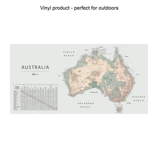 Caravan Picnic Table Map. - Vinyl - Perfect for outdoor use