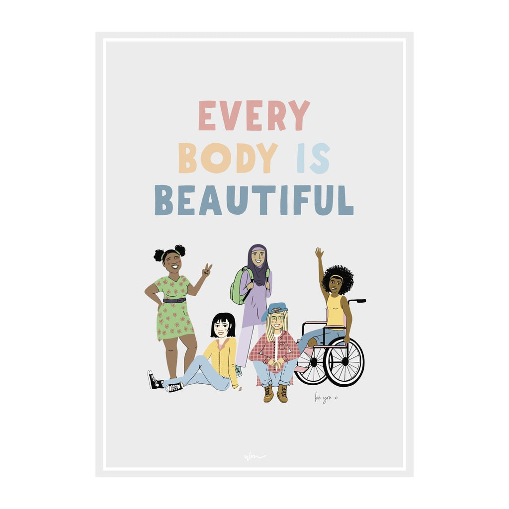Every BODY is beautiful paper art print - Wondermade