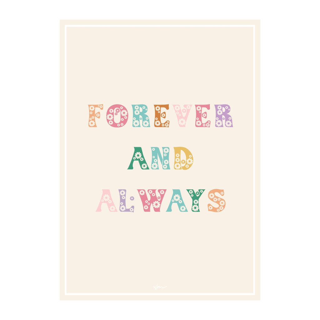 Forever and Always paper art print - Several Colours - Wondermade