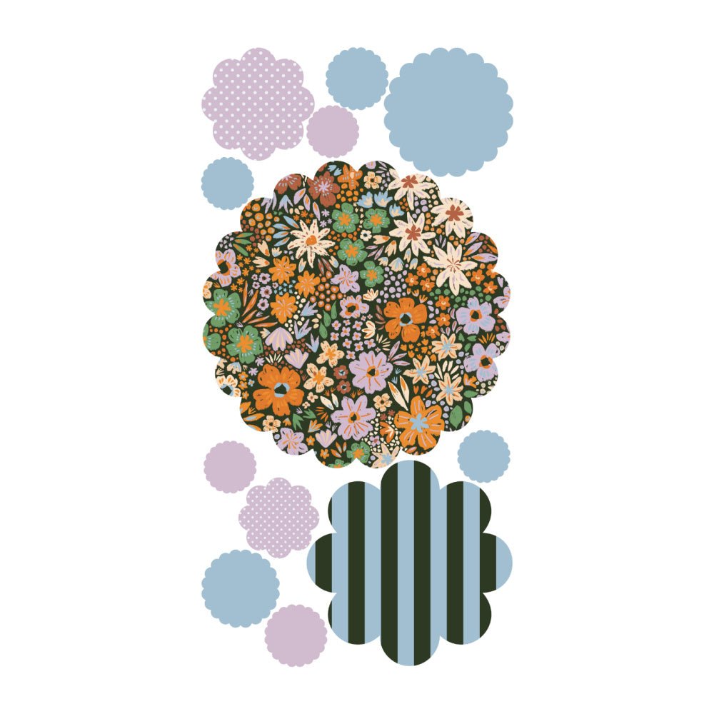 Garden Flowers Scallop Decals - Wondermade