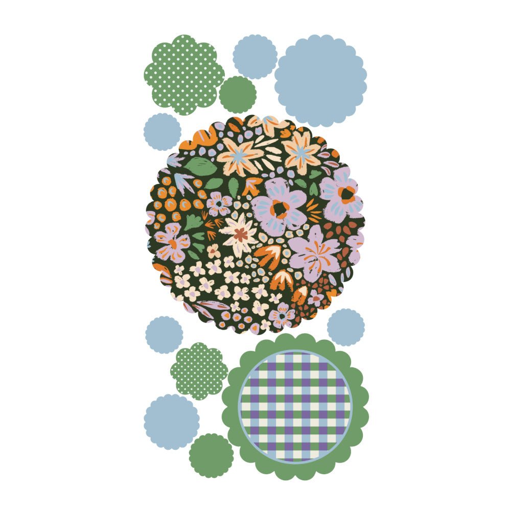 Garden Flowers Scallop Decals - Wondermade