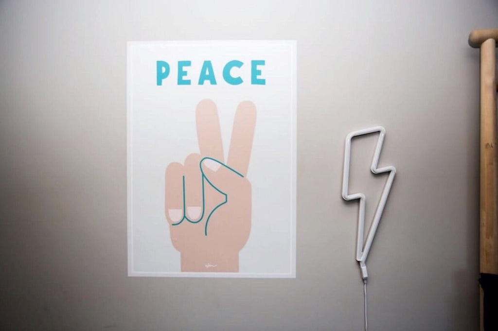Peace poster decal - Teal - Wondermade