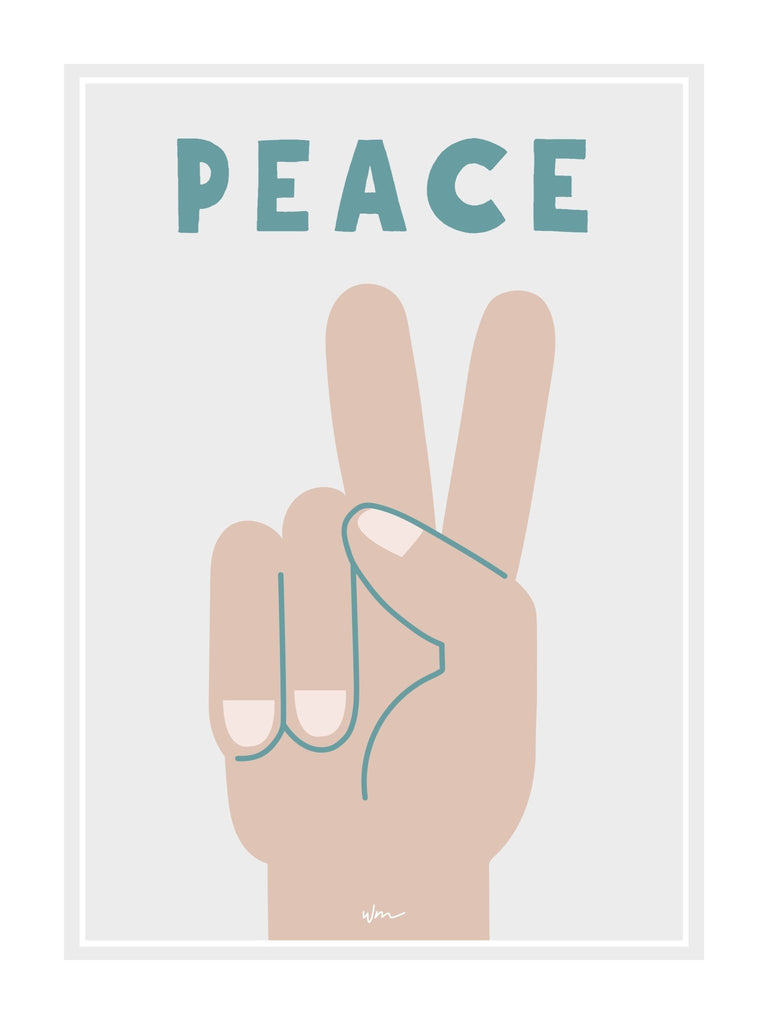 Peace poster decal - Teal - Wondermade