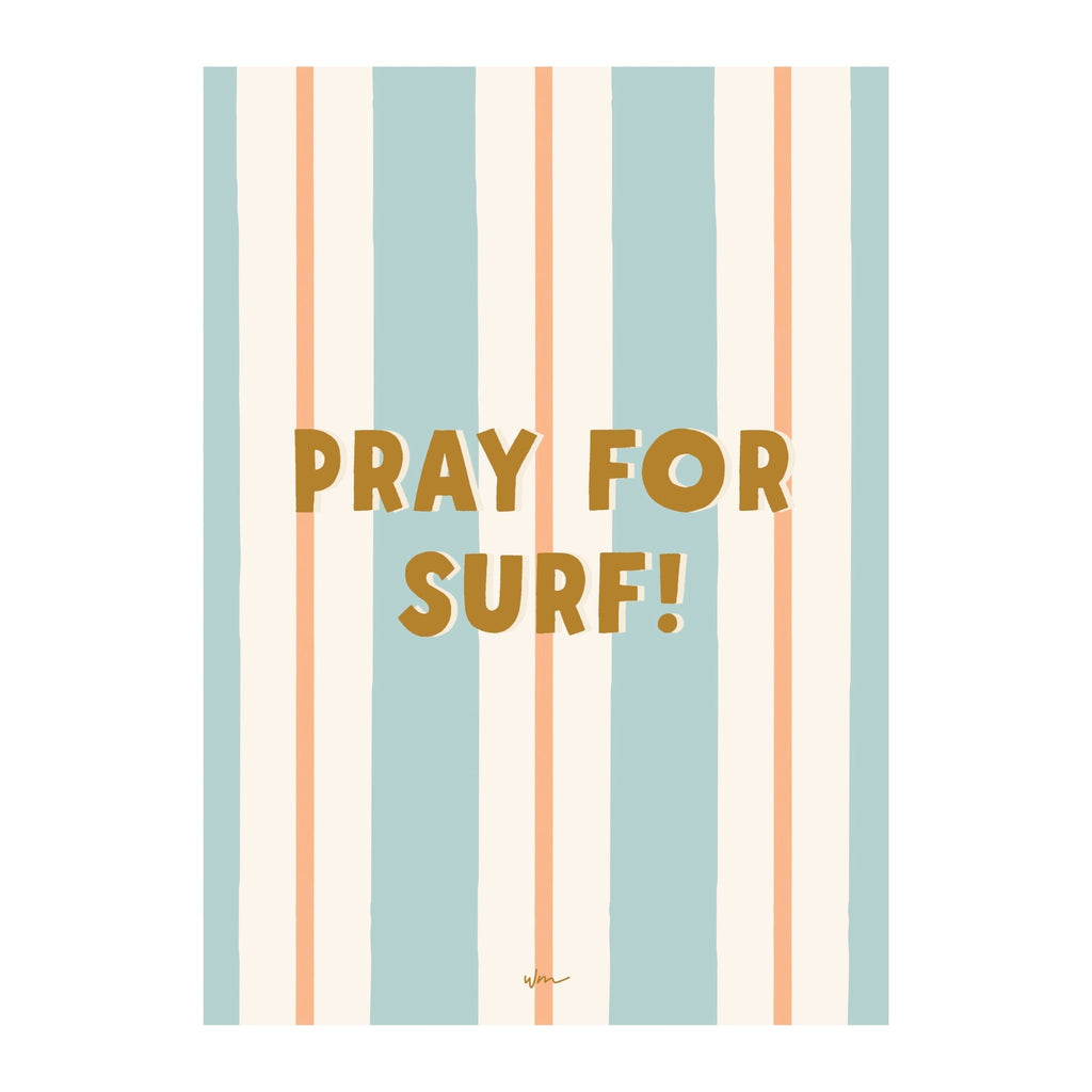 Pray for Surf paper art print - Several Colours - Wondermade