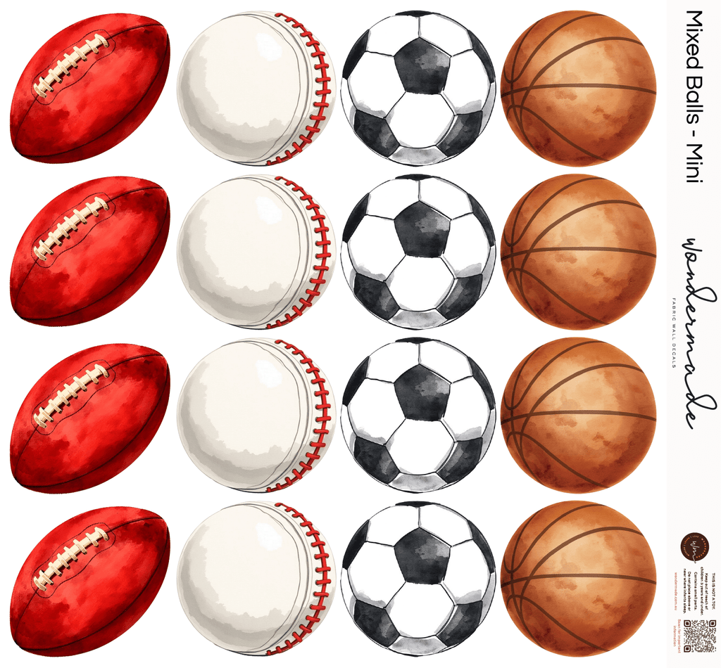 Sports Balls Mixed wall decal pack - Wondermade