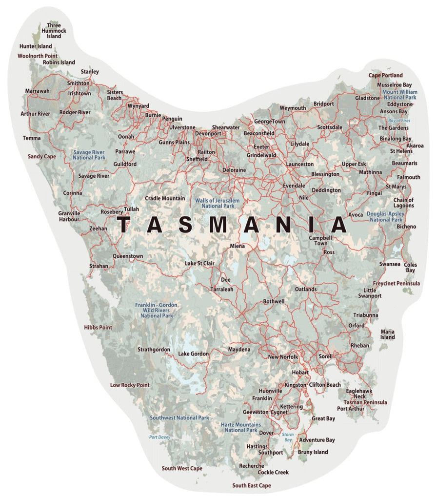 Tasmania Map cut out shape - Wondermade