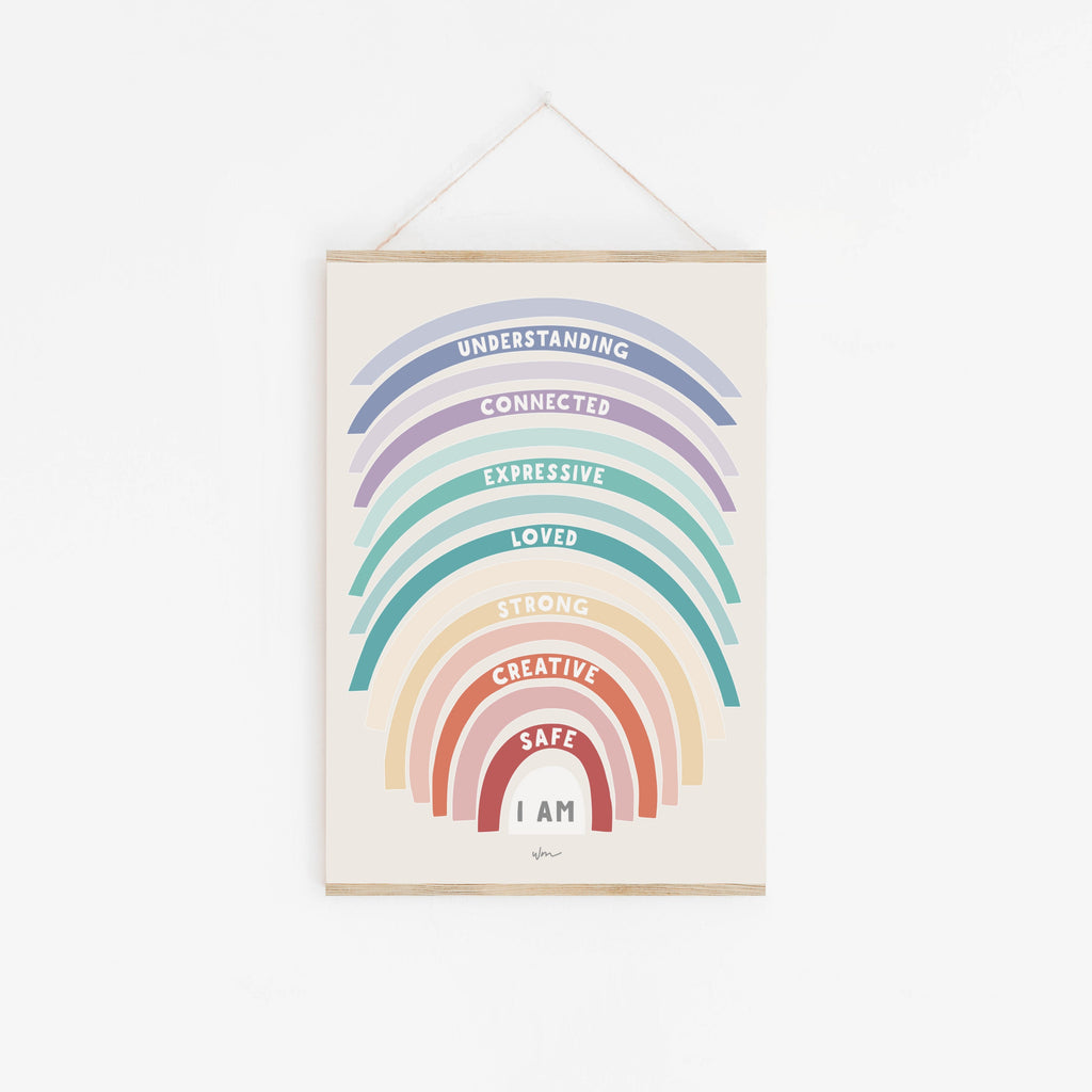 Affirmations Rainbow Canvas Hanging - Customisable - Wondermade