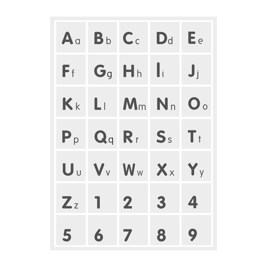 Alphabet Square poster decal - several colours. - Wondermade