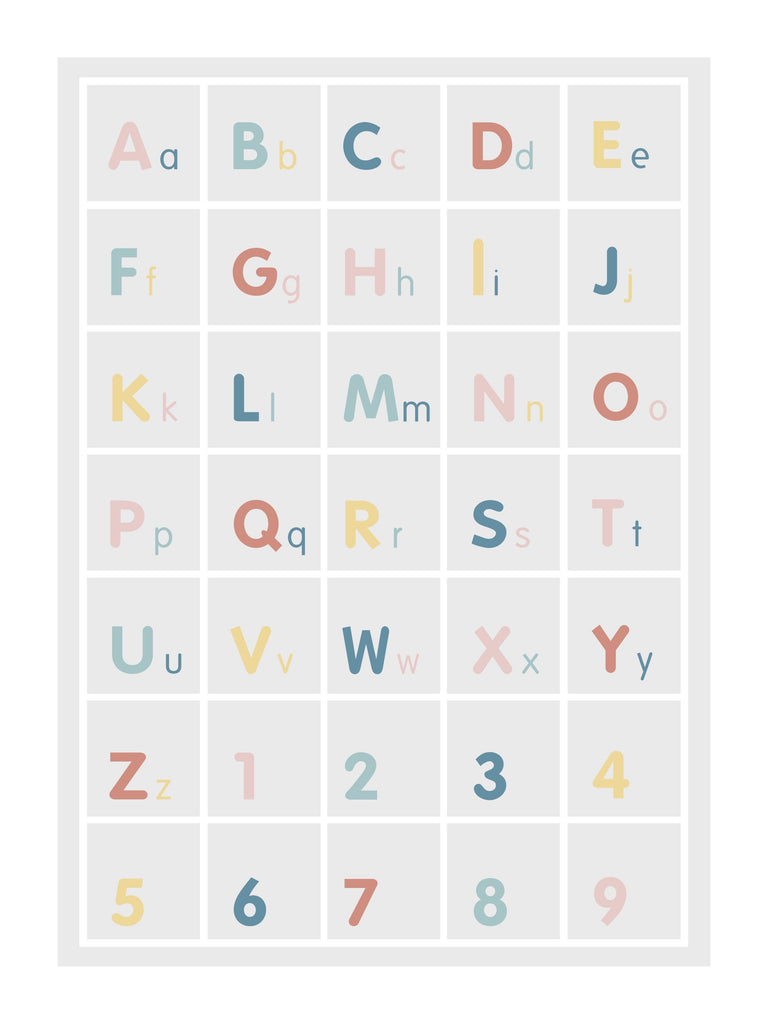 Alphabet Square poster decal - several colours. - Wondermade