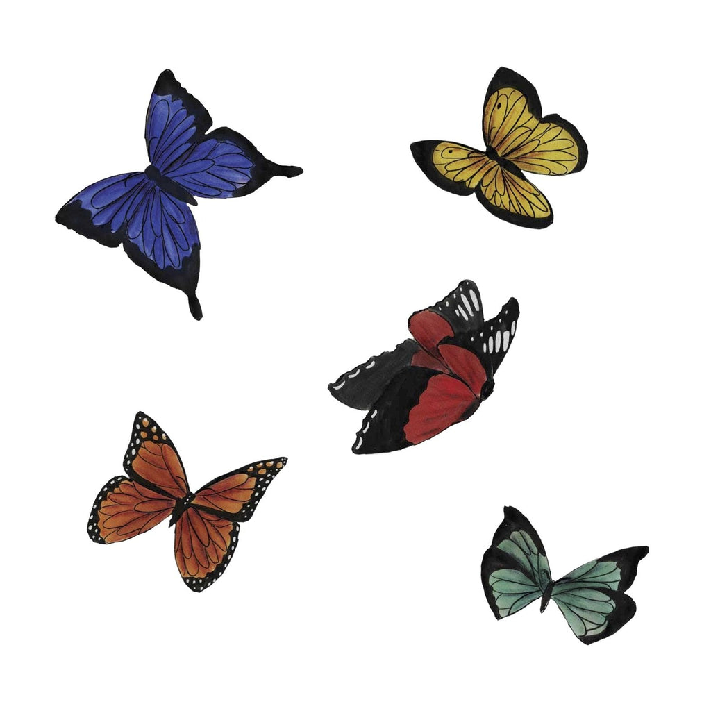 Butterfly Set hand drawn watercolour - Individual cut out butterflies - Wondermade
