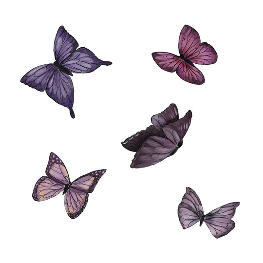Butterfly Set hand drawn watercolour - Individual cut out butterflies