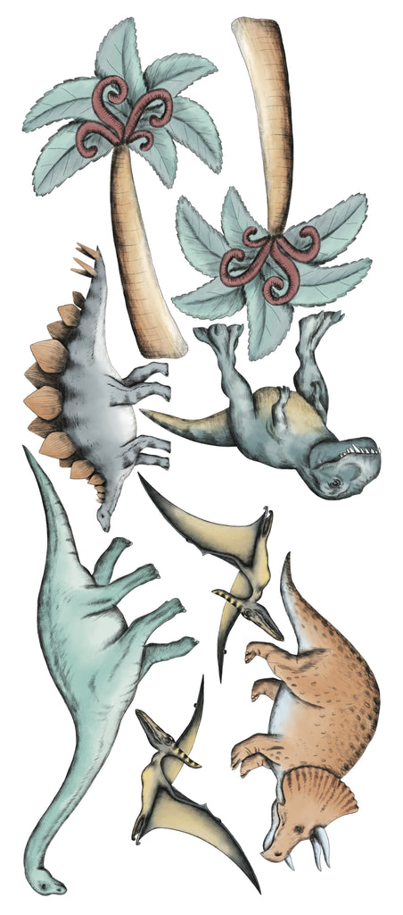 Dinosaur hand drawn watercolour - Individual cut out dinosaurs. - Wondermade