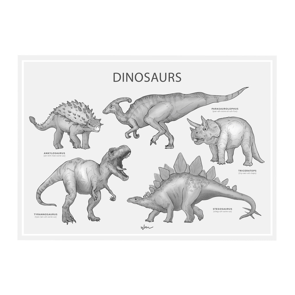 Dinosaur poster decal - Several colours - Wondermade