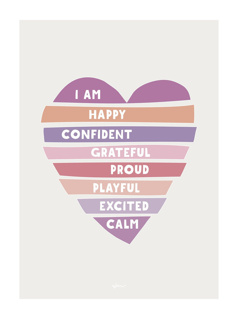 Heart affirmations poster decal - customisable - Wondermade