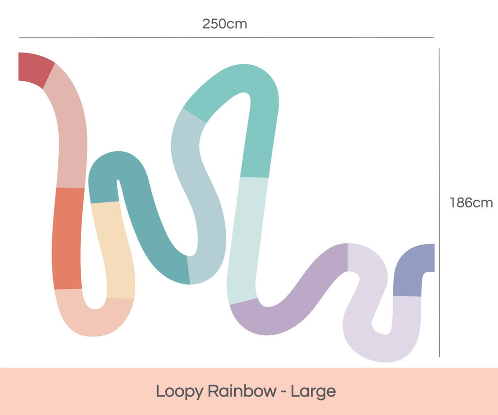 Loopy Rainbow Worm decal pack - several sizes - Wondermade