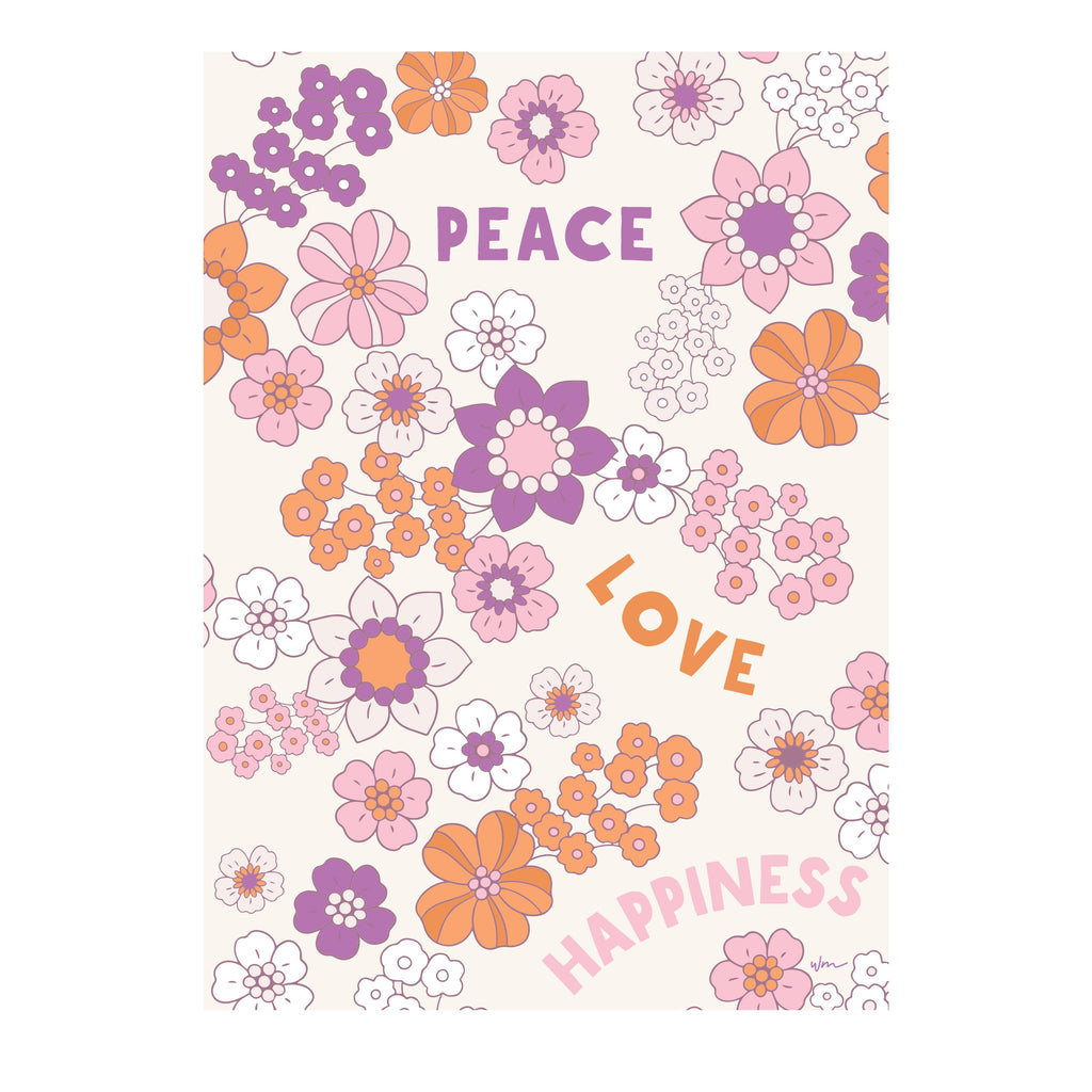 Peace Love Happiness poster decal - Wondermade