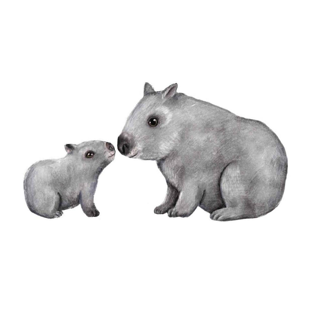 Wombats - hand drawn watercolour - Wondermade