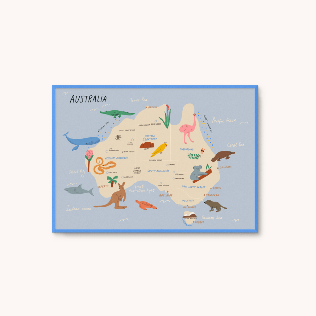 Wonder Down Under Map - Art print - Wondermade