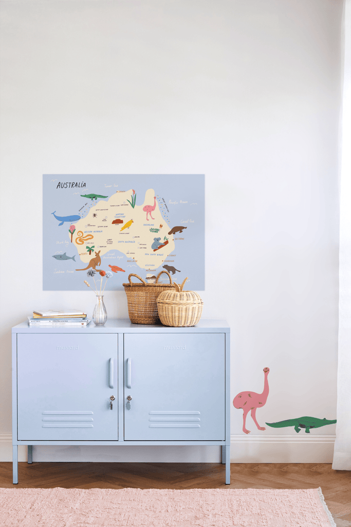 Wonder Down Under Map - Poster decal - Wondermade